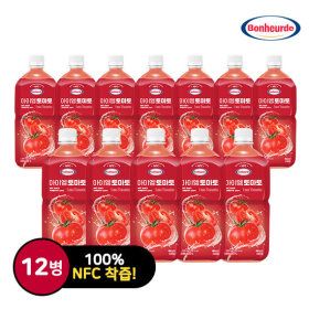 상품 이미지: 보넬드 아이엠 100% 착즙 토마토 주스 1L 큰병이 무려 12병