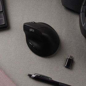 상품 이미지: 지클릭커 오피스프로 수플레 초경량 인체공학 블루투스 무소음 무선 버티컬 마우스 OP65 블랙