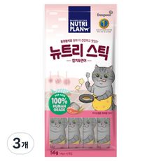 상품 이미지: 동원뉴트리플랜 고양이 뉴트리 스틱, 혼합맛(참치/연어), 56g, 3개