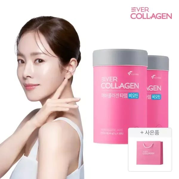 상품 이미지: 에버콜라겐 타임비오틴 30포, 2개 + 쇼핑백