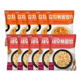 상품 이미지: 한우물 새우 볶음밥 250g x 5개 + 한우물 김치 볶음밥 250g x 5개