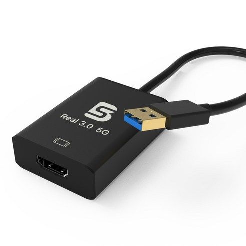 상품 이미지: 비에스USB 3.0 TO HDMI 리얼 5G 전송속도 티비 모니터 화면확장 복제 컨버터