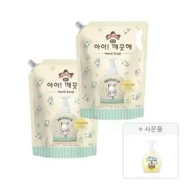 상품 이미지: 아이깨끗해×포차코 대용량 핸드워시, 순, 1.8L, 2개 + 증정(포차코 핸드위시 공용기, 490ml, 1개)