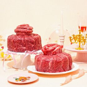 상품 이미지: (신선집중) 1++NO.9 등급 눈꽃 한우 고기케이크 담백하소 집들이 부모님생신 기념일선물