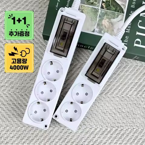 상품 이미지: 1+1 원스탑 4000W 고용량 멀티탭 에어컨 누전차단기