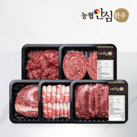 상품 이미지: 농협안심한우 1등급 한우 소 한마리 세트  총 1kg (꽃등심 차돌 모듬 불고기 국거리 200gx5팩)
