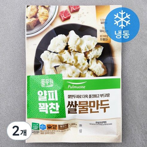 상품 이미지: 풀무원 얄피꽉찬 쌀 물만두 (냉동), 1kg, 2개