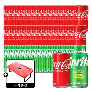 상품 이미지: 코카콜라 60캔 +스프라이트 30캔 190ml (총 90개) +(증정) 코카콜라 월드컵 테이블