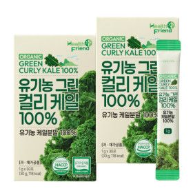 상품 이미지: 유기농 그린 컬리케일 100% 2박스(60포) 동결건조 곱슬케일 분말 가루
