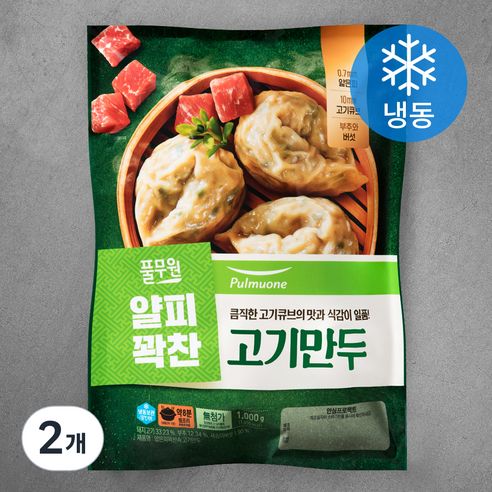 상품 이미지: 풀무원 얇은피 꽉찬속 고기만두 (냉동), 1kg, 2개