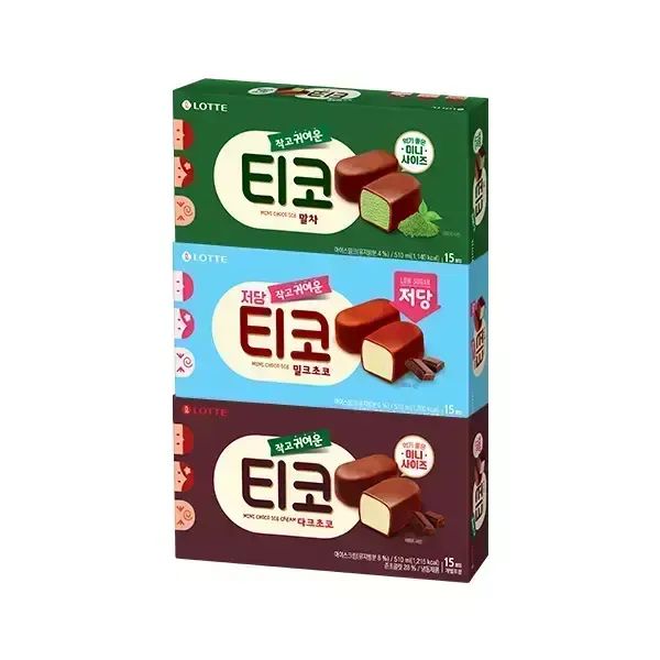 상품 이미지: [슈팅냉동] 롯데웰푸드 티코 다크초코 510ml+말차 510ml+밀크초코 저당 510ml 각1개 (총 3개)