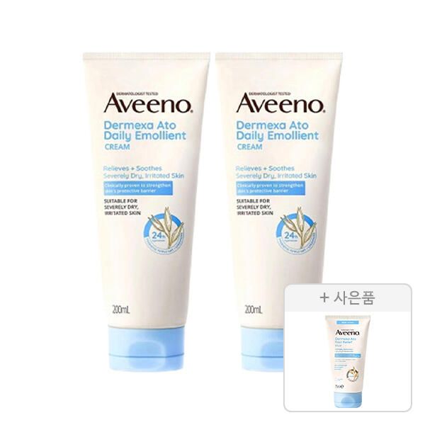 상품 이미지: 아비노 NEW 더멕사 아토 데일리 에몰리언트 바디크림 200ml, 2개+증정(더멕사 밤 75ml, 1개)