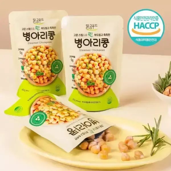 상품 이미지: [달큼푸드] 국내 제조 고온 스팀으로 찐 고소한 병아리콩 45g*10봉