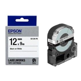 상품 이미지: ( EPSON) 라벨테이프 12mm ( SS12K 흰색 검정)/라벨프린터지/라벨용지/리필테이프/라벨전용/라벨테잎/네임