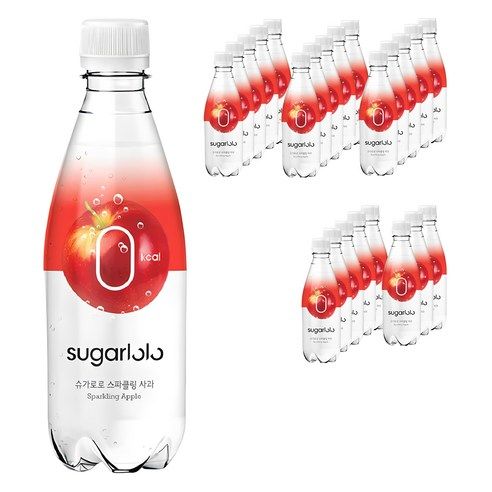 상품 이미지: 슈가로로 스파클링 사과 음료, 350ml, 24개