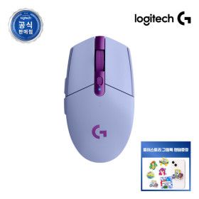 상품 이미지: 로지텍코리아 공식 G304 LIGHTSPEED 무선 게이밍 마우스 라일락 토이스토리 그립톡 랜덤증정