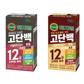 상품 이미지: 베지밀 고단백 검은콩 8개+초코 8개 두유 총 16팩 정식품 단백질 식사대용 간식