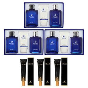 상품 이미지: 비버리힐스폴로클럽 블루옴므 스킨+로션+에센스 기초3종 3세트+캐비아아이크림3개 선물 기프트 명절