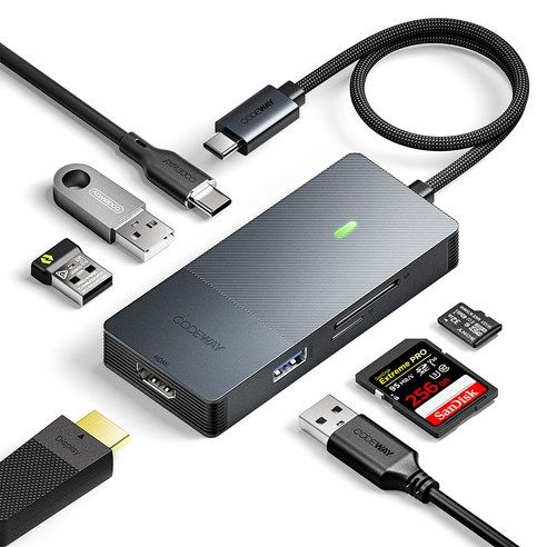 상품 이미지: 코드웨이 7포트 USB C타입 노트북 멀티허브
