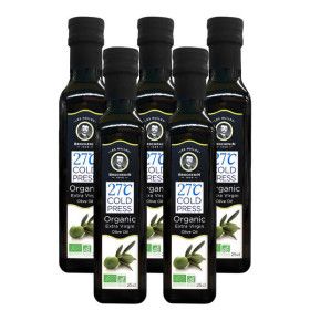 상품 이미지: 브로슈낭 유기농 올리브오일  초저온 냉압착 엑스트라버진 올리브오일 250ml x 5 산도 0.2% 유럽판매 1위
