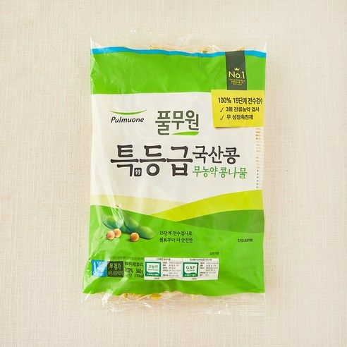 상품 이미지: 풀무원 특등급 국산콩 무농약 콩나물, 340g, 1개