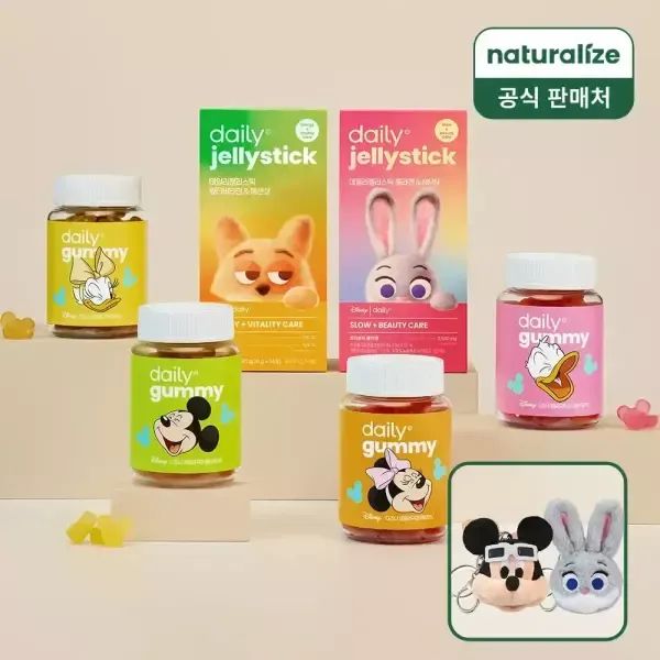 상품 이미지: [내일도착]디즈니 비타민 꾸미 /젤리스틱 6종 선택 (멀티/비타민C/유산균/애사비 외) +인형키링