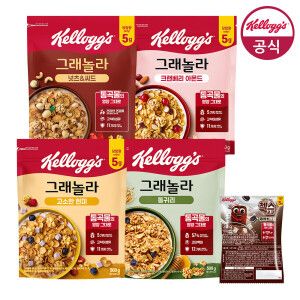 상품 이미지: 켈로그 그래놀라 시리얼 500G 4종 1+1+1 총 3팩 골라담기(현미/통귀리/넛츠앤씨드/크랜베리) + 미니시리얼