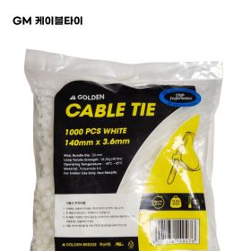 상품 이미지: 지엠 케이블타이 450mm x 9.0 백색 100개입 UL인증 / 전선정리