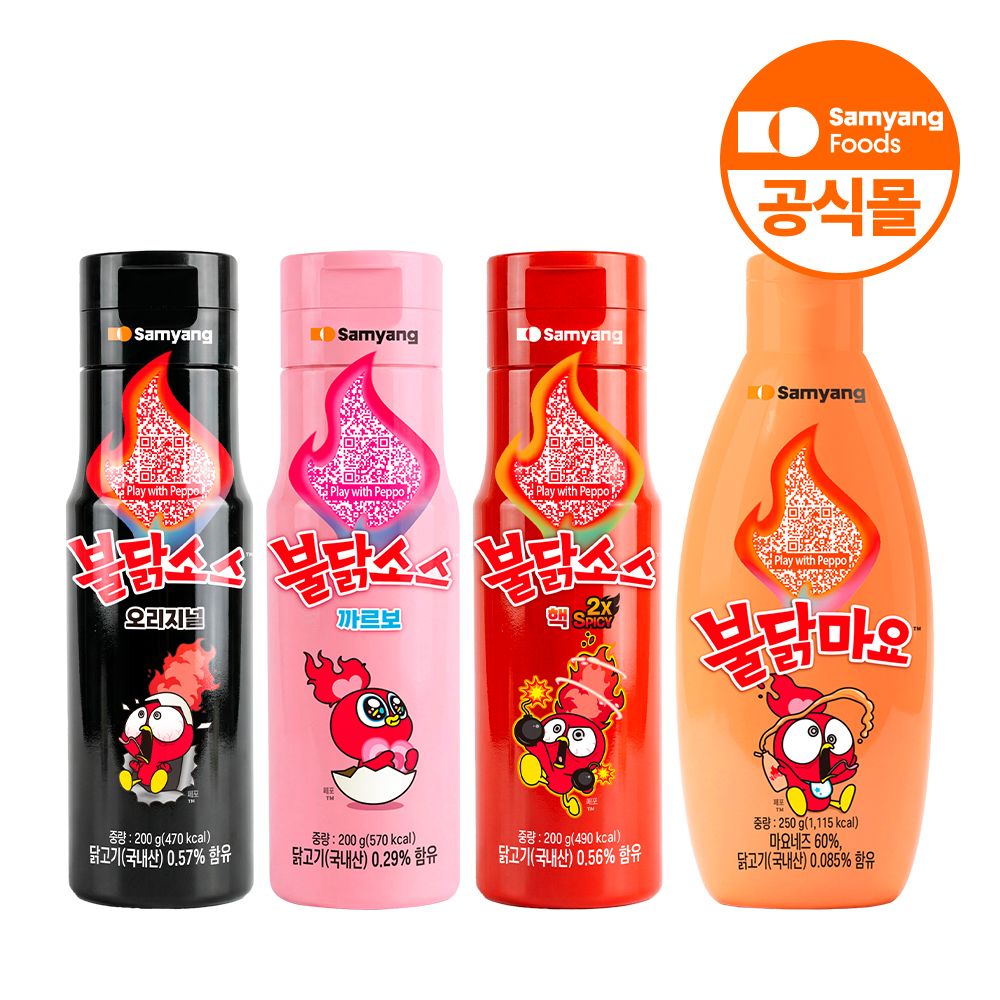 상품 이미지: 삼양식품 불닭소스 3개+불닭마요 1개 외 골라담기 / 불닭마요 까르보 핵불닭