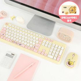 상품 이미지: 춘식이 저소음 무선 키보드 마우스 풀셋(장패드+손목패드 증정)