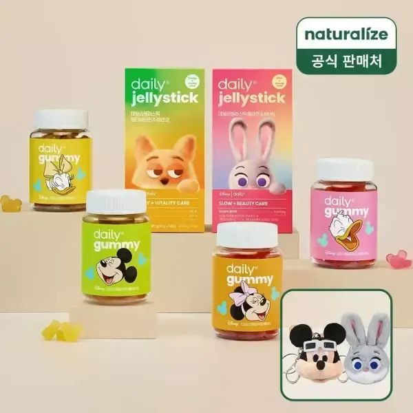 상품 이미지: [내일도착]디즈니 비타민 꾸미 /젤리스틱 6종 선택 (멀티/비타민C/유산균/애사비 외) +인형키링