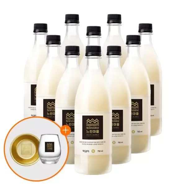 상품 이미지: [전용잔 증정] 배상면주가 무아스파탐 느린마을막걸리 750ml x 10입