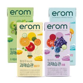 상품 이미지: 이롬 황성주박사의 과채습관 옐로우 그린 퍼플 트로피컬 190ml 16팩 x 4