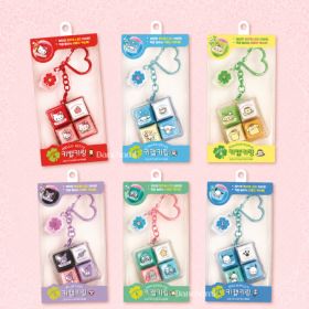 상품 이미지: 산리오 키캡 클릭커 딸깍 LED 4구 네잎클로버 행운 부적 키캡 랜덤 키링 선택 정품