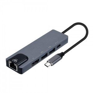상품 이미지: (에스투씨엔아이)FW838 Coms USB C타입 멀티허브 HDMI 4K30Hz PD USB 3.0 RJ45 랜
