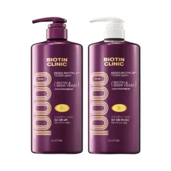 상품 이미지: 엘라스틴 비오틴클리닉 맥주효모 샴푸 1000ml, 1개 + 컨디셔너 1000ml,1개