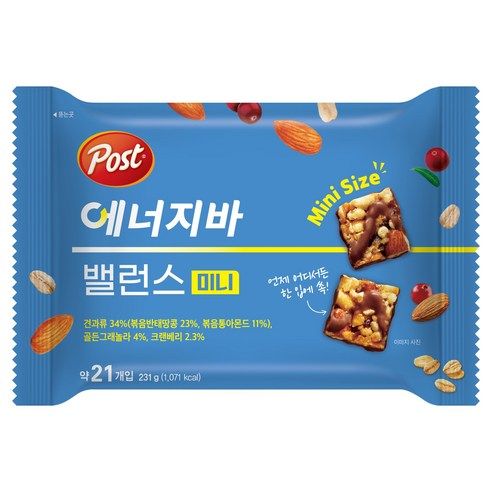 상품 이미지: 포스트 밸런스 미니 에너지바, 231g, 1개