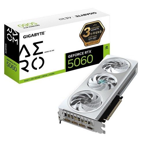 상품 이미지: GIGABYTE Geforce RTX 5060 AERO OC D7 8GB 그래픽카드 VGA 피씨디렉트