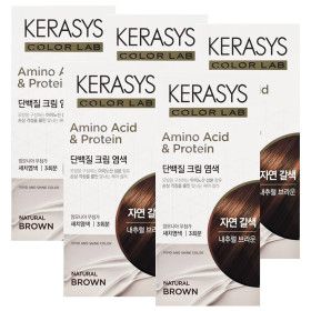상품 이미지: 케라시스 단백질 크림염색약 내추럴 브라운(자연 갈색) 3회분 X5개 무료배송