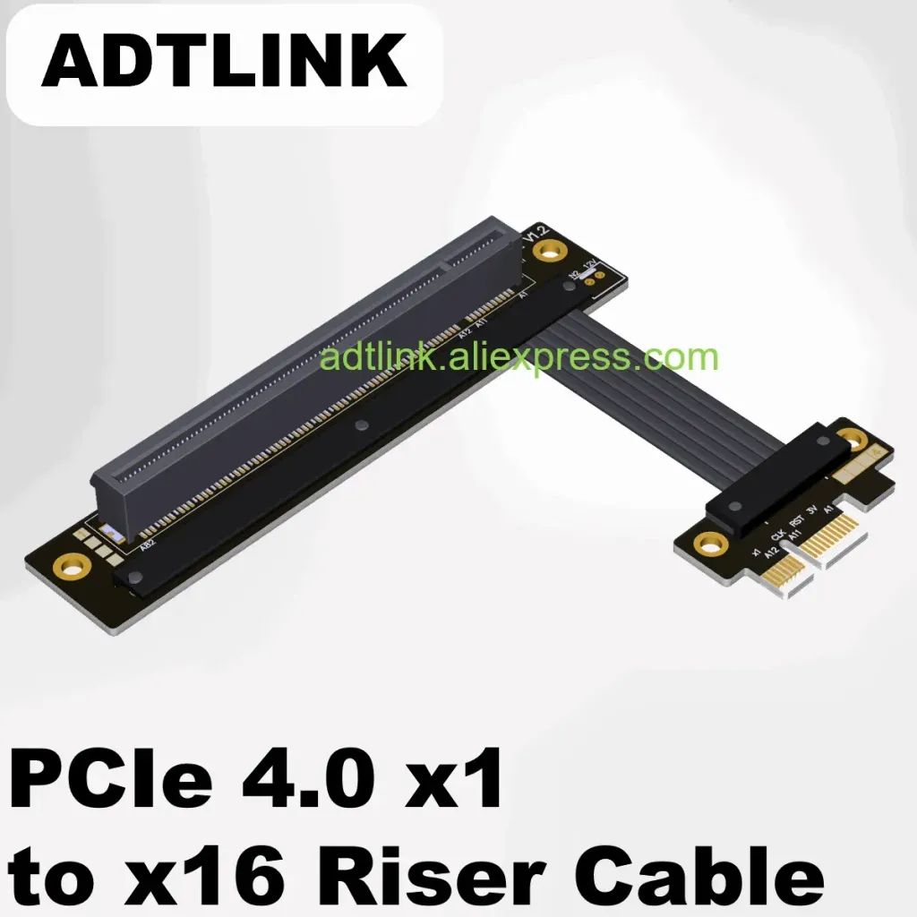 상품 이미지: ADTLINK PCIE 4.0 x1 to x16 라이저 케이블, GPU 확장 PCIe x16 캡처 카드 RAID SSD LAN A&N USB 카드 Gen4 풀 스피드 지원