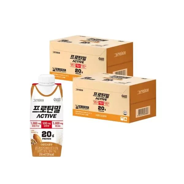 상품 이미지: 정식품 프로틴밀 액티브 아몬드와호두 250ml 36팩