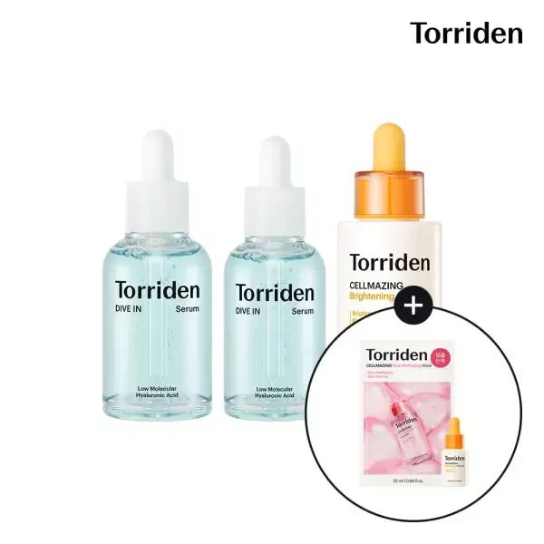 상품 이미지: [SET] 토리든 다이브인 저분자 히알루론산 세럼 50ml+40ml+셀메이징 비타앰플 30ml (+비타앰플 10ml+모공 마스크 1매)