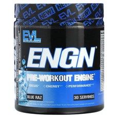 상품 이미지: EVLUTIONNUTRITION ENGN 프리-워크아웃 엔진 블루 라즈 맛, 1개, 312g