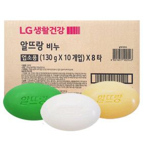 상품 이미지: 알뜨랑비누 130g x 80개 화이트/그린/옐로우/세수비누