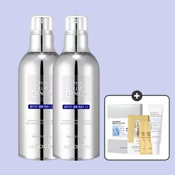 상품 이미지: 탄력&보습&미백 완벽케어! 닥터펩티 펩타이드 버블에센스 2.0 100ml 2개 세트 + 샤쉐 20매 + 마스크팩 5매입