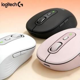 상품 이미지: 로지텍 M750 무선 듀얼 모드 무소음 사무용 마우스는 흰색 검정색 분홍색으로 제공되며 사무실에서 사용