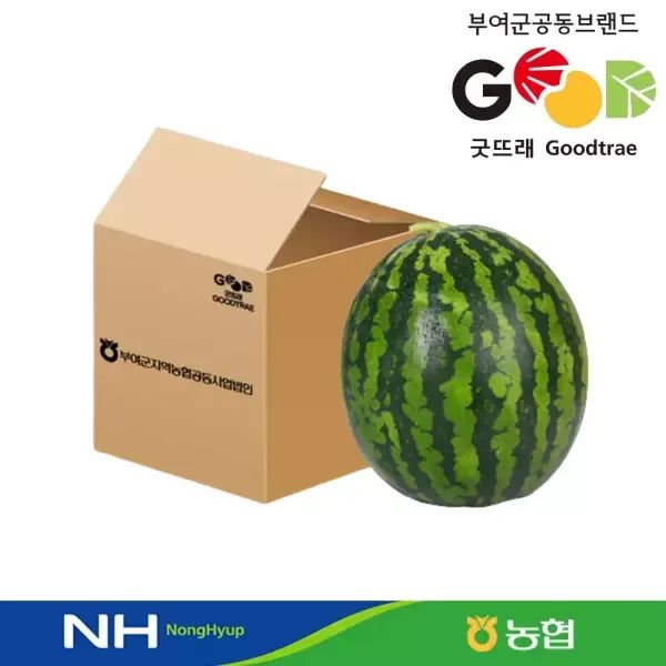상품 이미지: 농협선별 부여 수박 6kg~7kg미만 / 굿뜨래 / 정품 실중량
