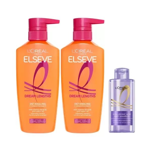 상품 이미지: 로레알파리 드림랭스 컨디셔닝 헤어팩 375ml 2개 + HA 샴푸 80ml