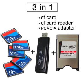 상품 이미지: SLC NAND 3 in 1 cf 카드 64MB 128MB 256MB 512MB 1GB 2GB 리더 PCMCIA 어댑터 컴팩트 플래시