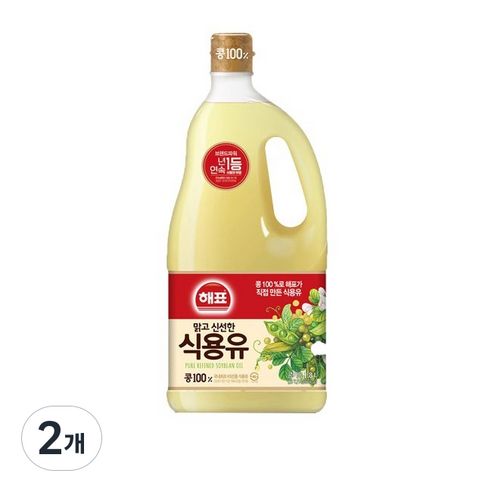 상품 이미지: 해표 콩기름 식용유, 1.8L, 2개